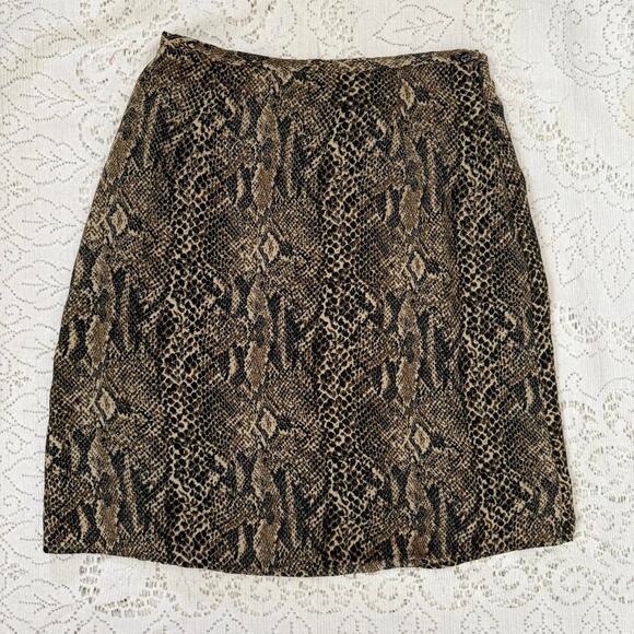 Vintage 90s Snakeskin print skirt - Size 10 - Picture 1 of 7